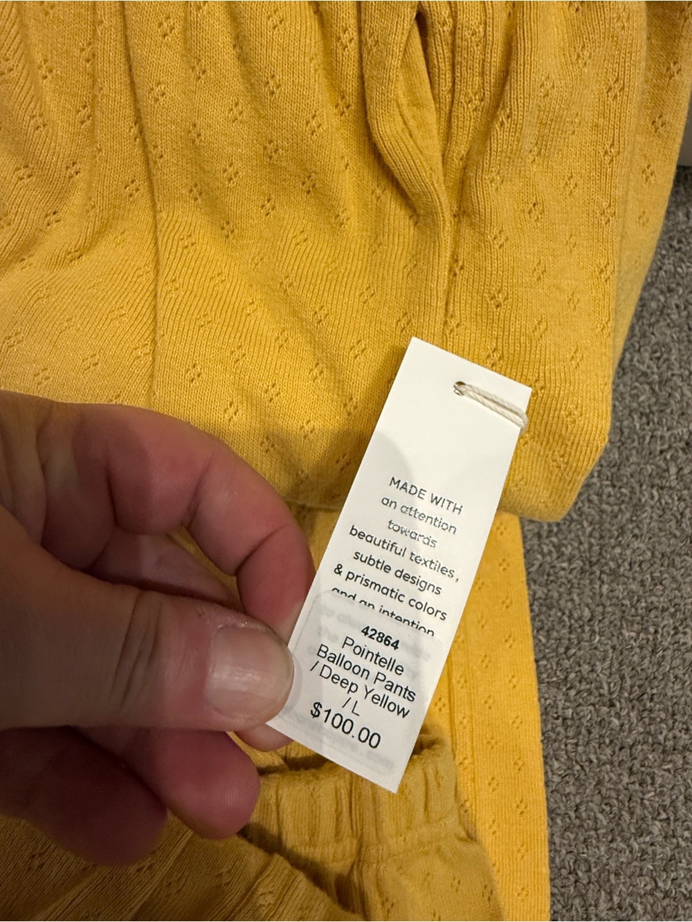Le Bon Shoppe Pointelle Balloon Pants In Deep Yellow - Picture 8 of 8